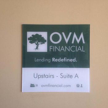 OVM Financial indoor sign