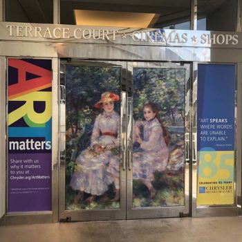 MacArthur Center doors and window graphics