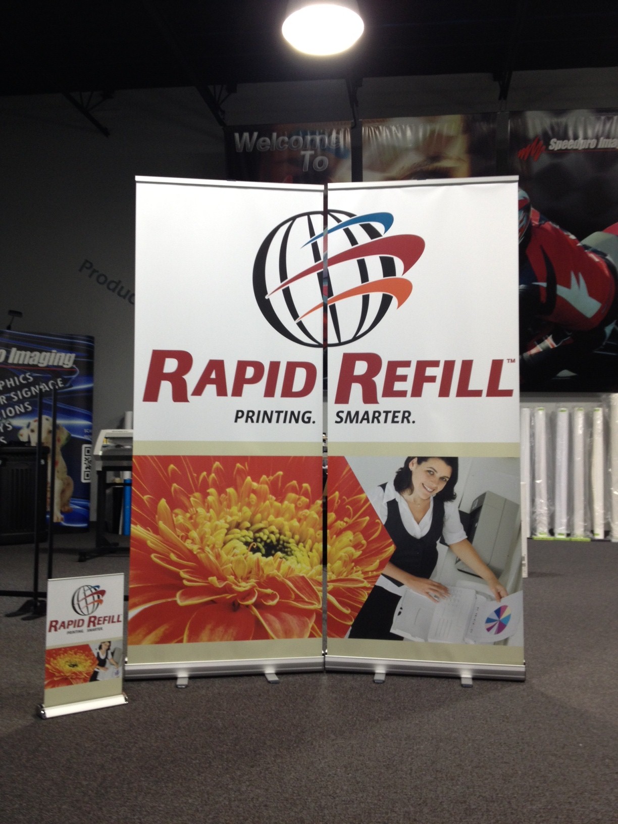 Rapid Refill standing banner