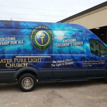 Greater Pure Light Church van wrap 