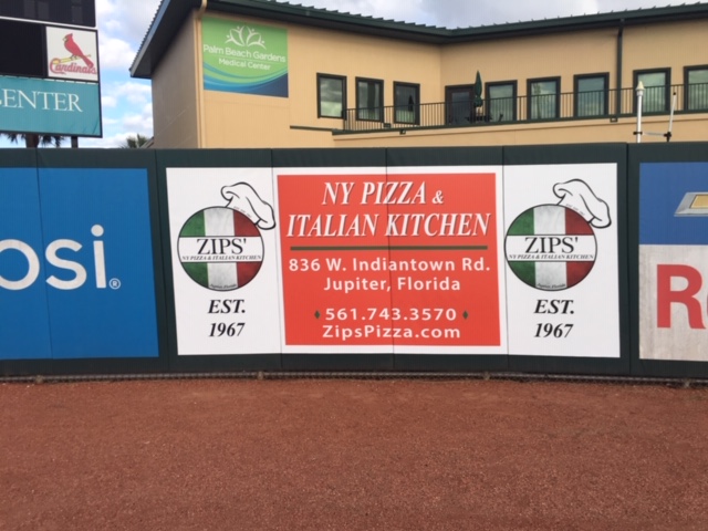 NY pizza and Italian kitchen advertisement on sports center