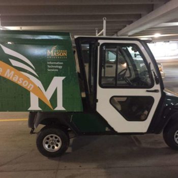 George Mason University green vehicle wrap by SpeedPro 