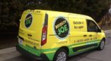 Mosquito Joe yellow vehicle wrap for van by SpeedPro 
