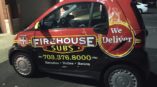 Firehouse Subs red smart car vehicle wrap by SpeedPro 