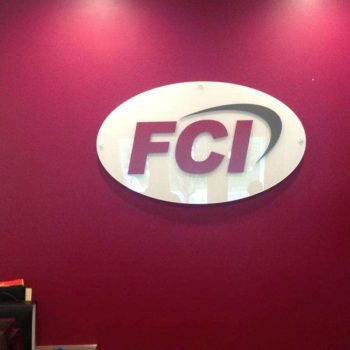 FCI glass sign by SpeedPro