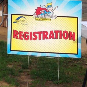 Registration lawn sign graphic