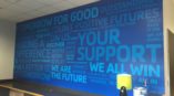 Blue wall covering