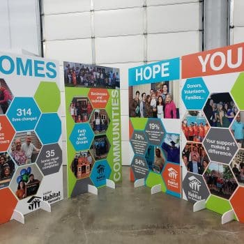 foam core or ultraboard signs that stand up with feet make great temporary signage
