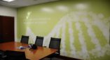 DNA wall mural in a conference room 