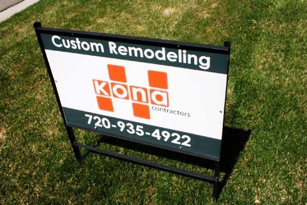 Kona Contractors yard sign 