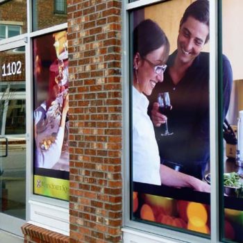 Image of opaque window graphics, installed Holly Springs, NC.