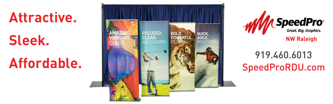 SpeedPro banners and backdrop