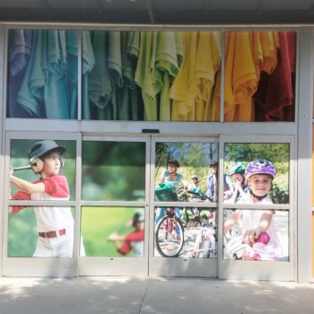 Storefront solid vinyl window graphics for Plantation Point, Raleigh