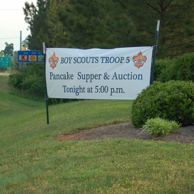Outdoor post banner Boy Scout Troop Wake Forest