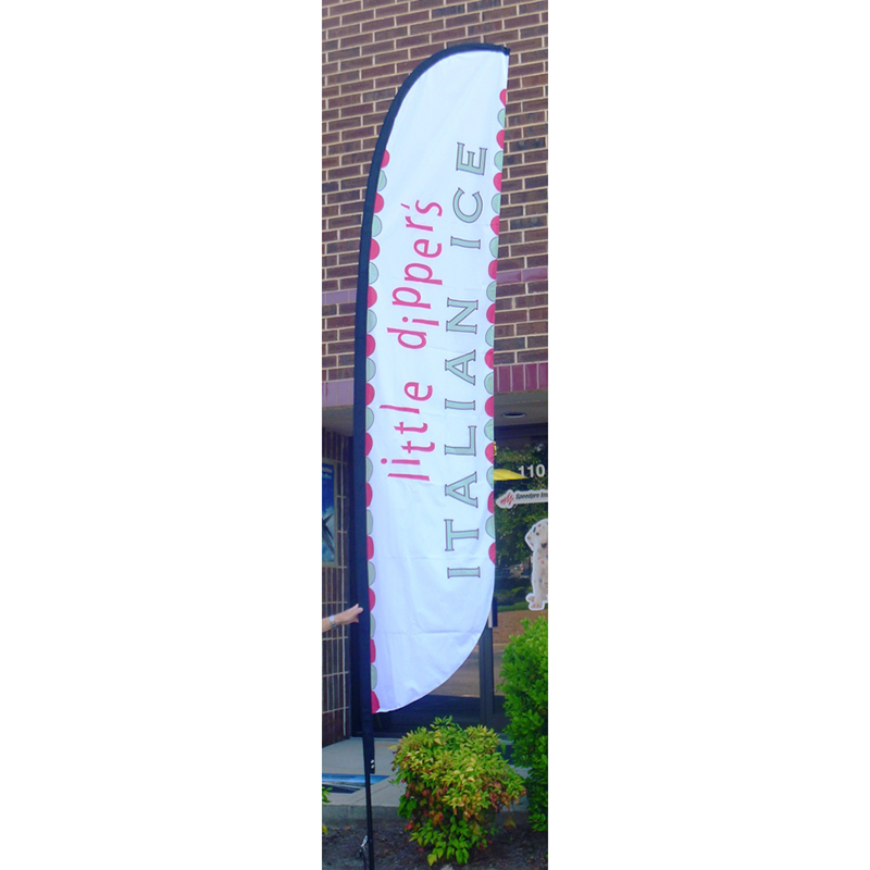 Outdoor Feather Flag for Little Dippers event Raleigh