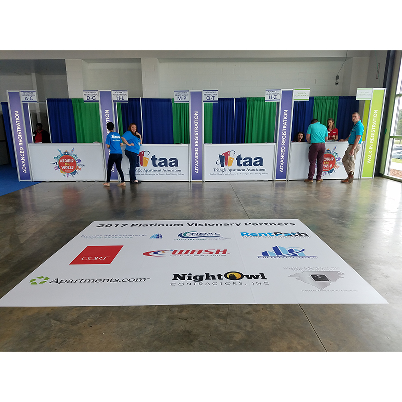 TAA trade show event floor graphics Raleigh