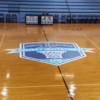 basketball court tournament floor graphics Granville