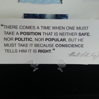 Sign of quote from Martin Luther King Jr.