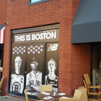 This is Boston Hockey Baseball Running Door Wrap