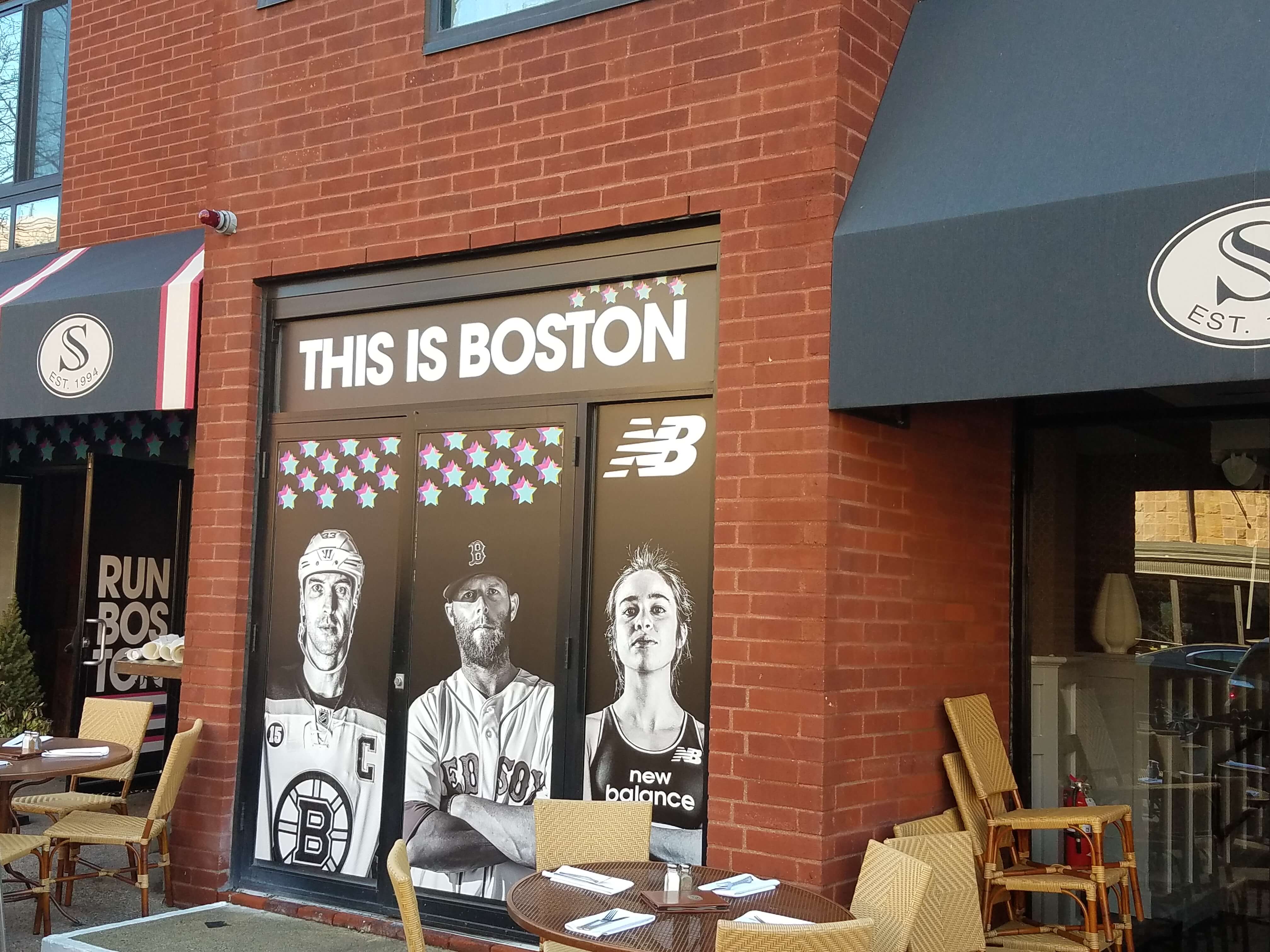 This is Boston Hockey Baseball Running Door Wrap