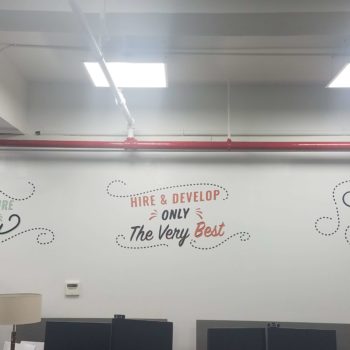 Hire and develop wall graphic