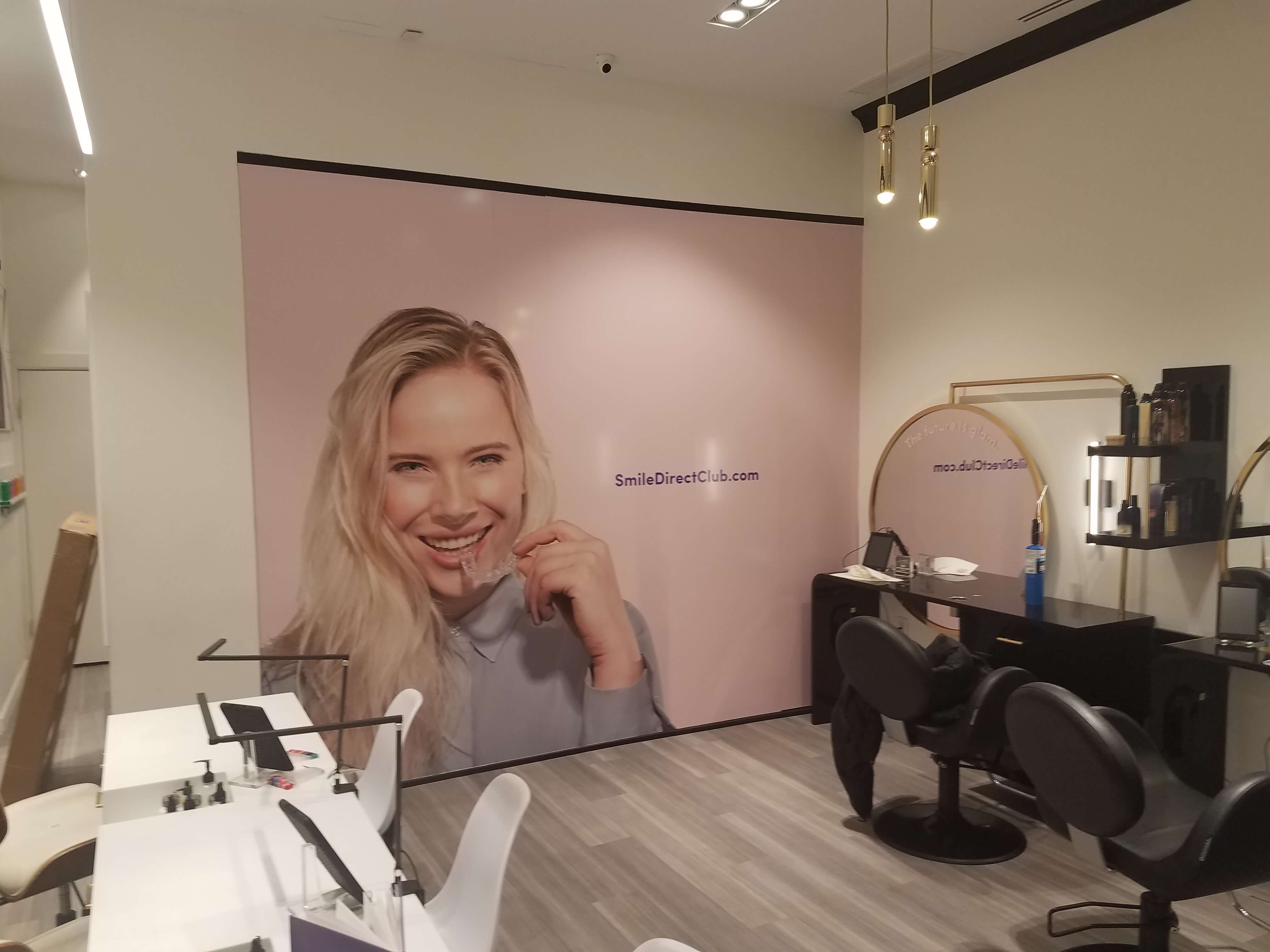 Smile Direct Club In-store Ad wall