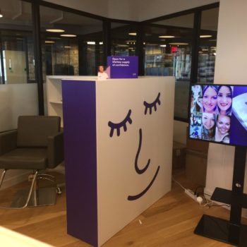 Smile Direct club purple and white Office Wall Graphic