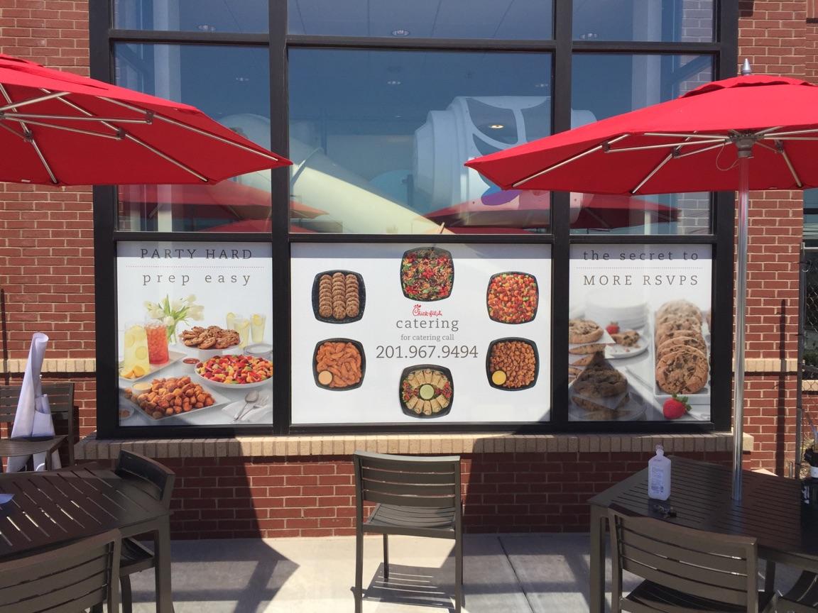 Chick-fil-a window signage front view