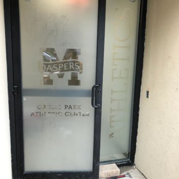 Jasper's branded door for their athletic center