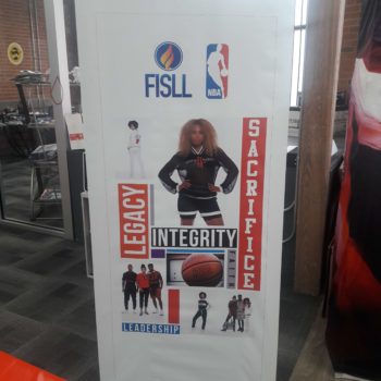 FISLL and NBA banner stand