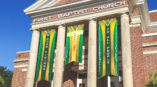 Outdoor banner on baptist church