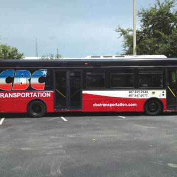 Vehicle wrap for CBC bus