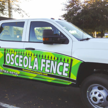 Vehicle wrap for Osceola fence