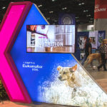 Dye sub fabric and vinyl on trade show display