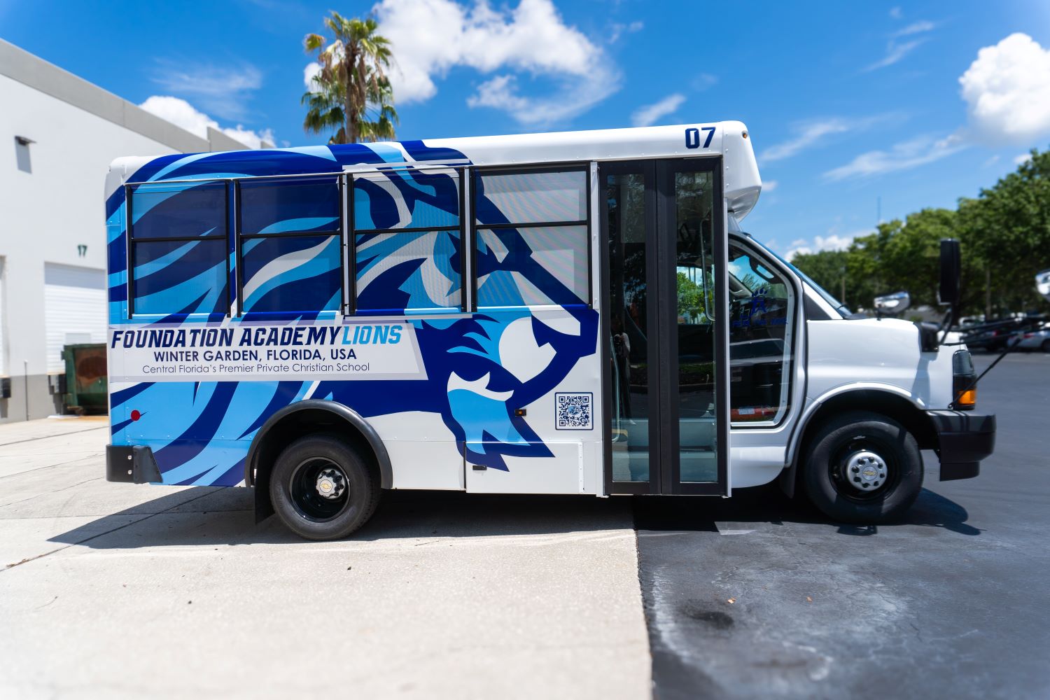 Custom Bus Wraps for Foundation Academy Lions Commercial Vehicle