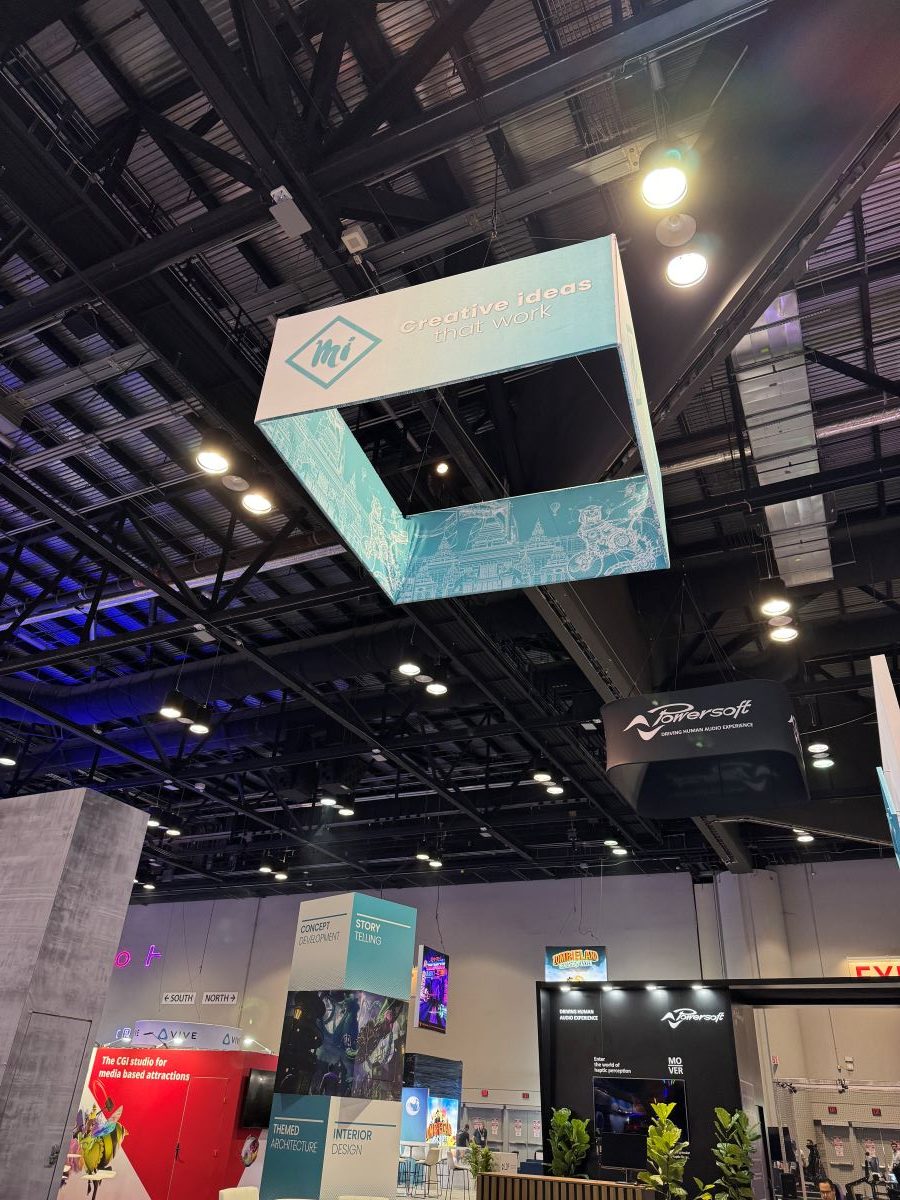 Mi Hanging Signs for Corporate Trade Show Exhibits