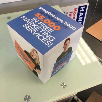 Marketing services promotional cube