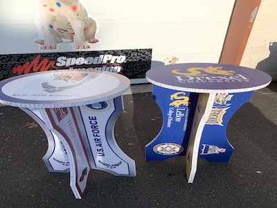 US Air Force and Drexel printed temporary event tables