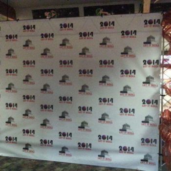 Indoor photo backdrop banner for the 
