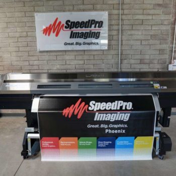 A SpeedPro Phoenix Banner being printed