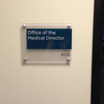Indoor signage for an office label