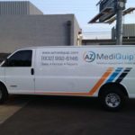 Vehicle wrap decal for "AZ MediQuip"