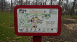 Outdoor directional sign for hiking trail