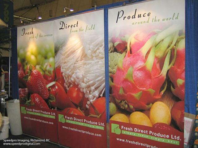 Produce farm trade show display