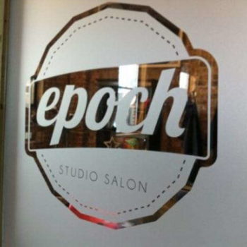 Epoch salon window graphic