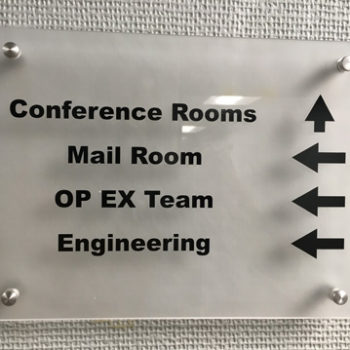 Acrylic office directional sign
