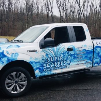 Super Soakers Power Washing truck wrap 