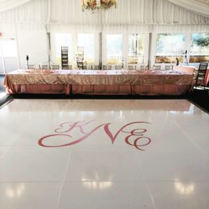 Pink wedding floor monogram 