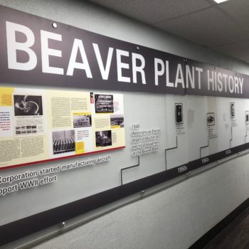 Beaver Plant History wall timeline graphic