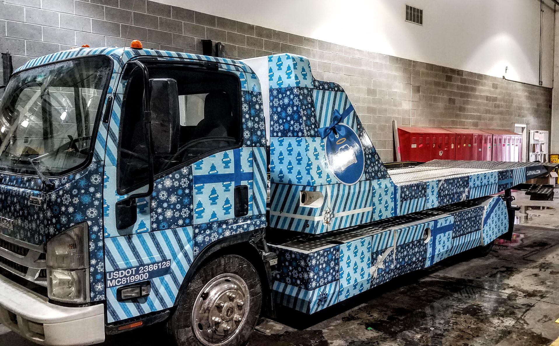 Christmas present truck wrap 